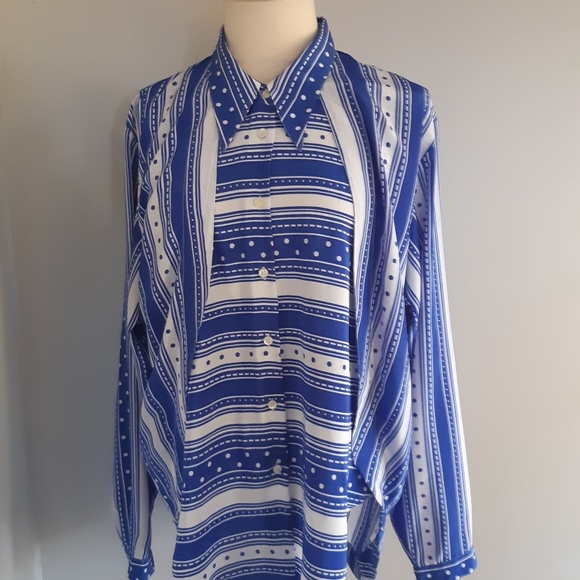 Vintage Simon Chang button down shirt Size 12 - Picture 6 of 10